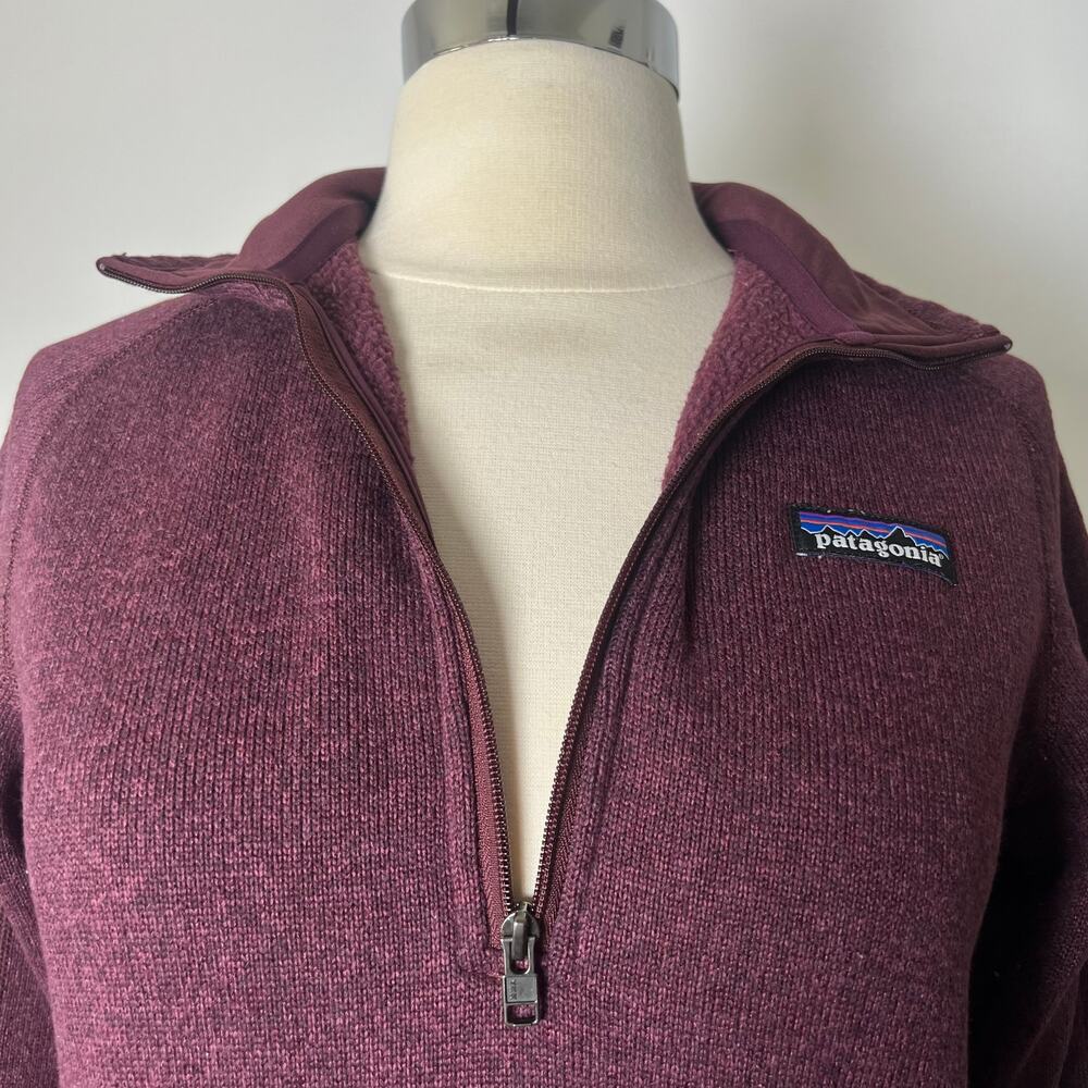 Patagonia Women's Better Sweater 1/4 Zip Burgundy Activewear Pullover Top Size S - Picture 7 of 16